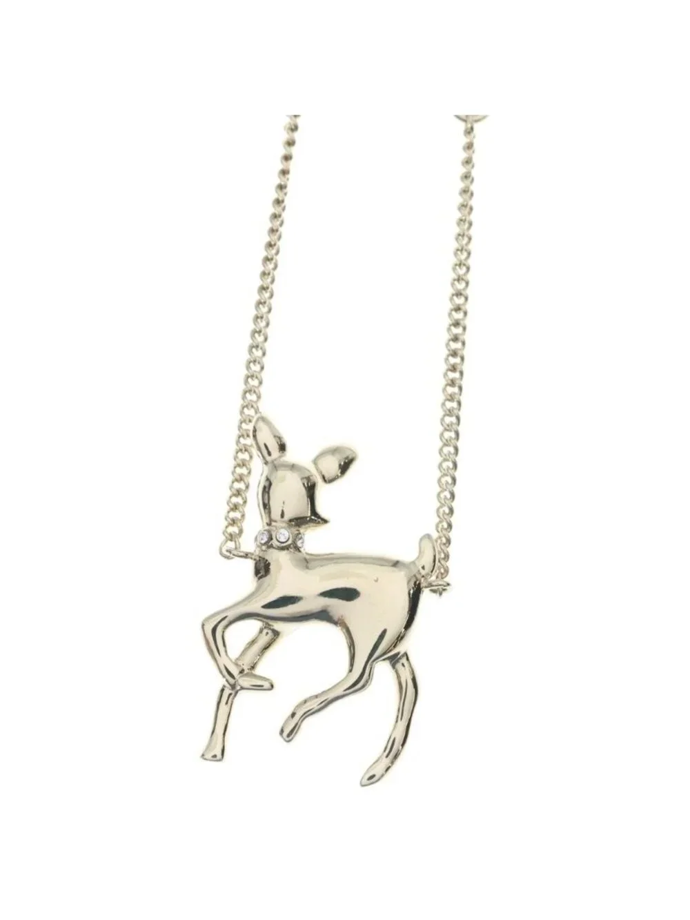 Chanel Bambi Motif CC Logo Necklace Gold